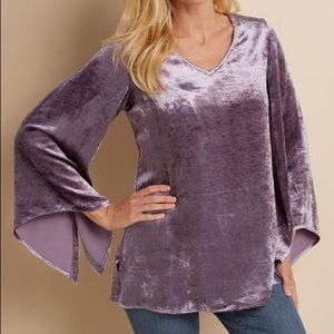 Soft Surroundings | Velvet Bell Sleeve Top